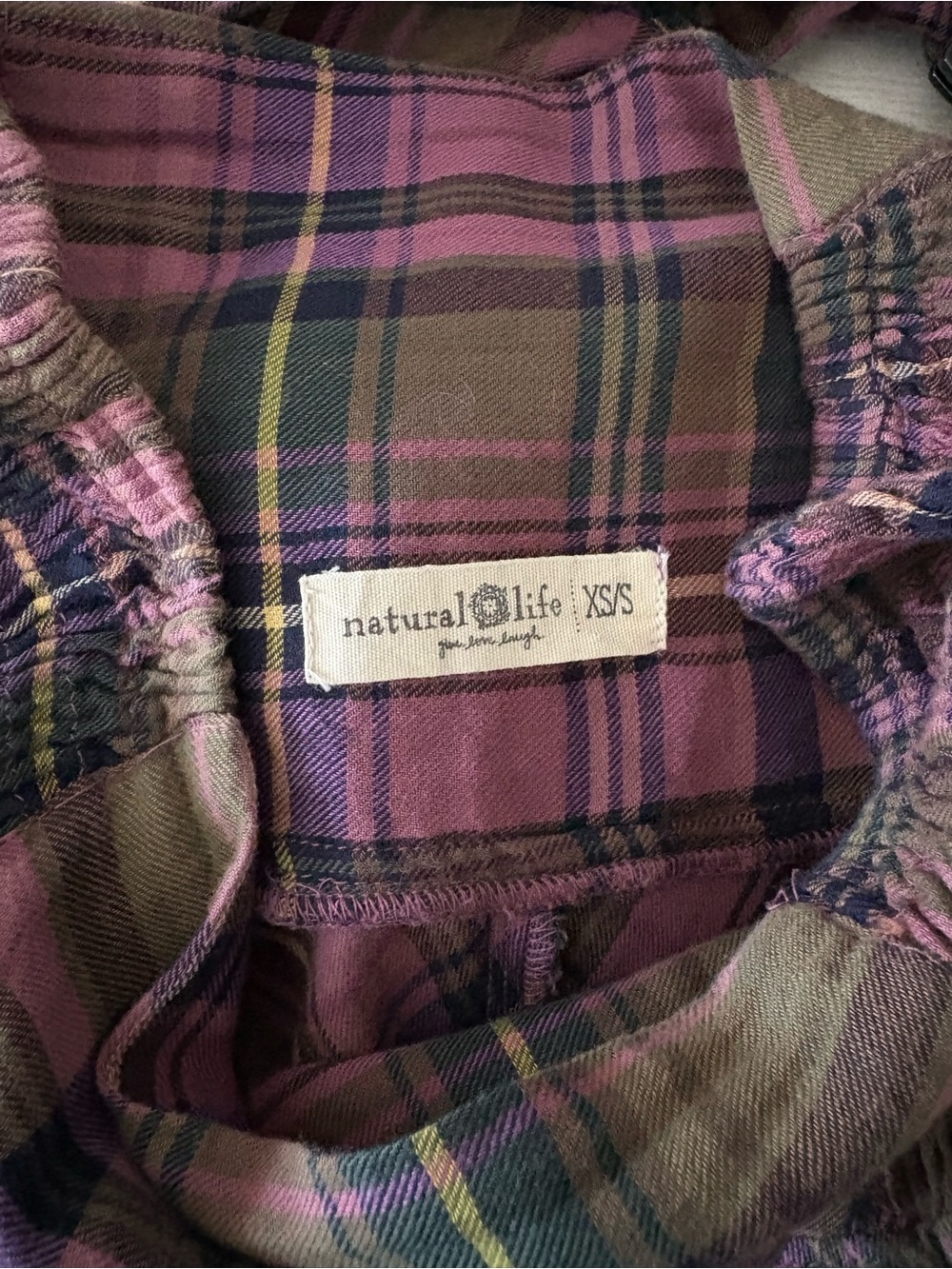 NATURAL LIFE Cute 100% Soft Cotton Pink Plaid Ruffle Skirt size xs/small - Picture 3 of 4